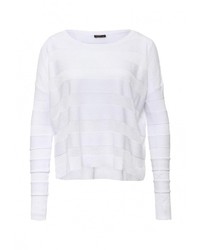 Женский белый свитер с круглым вырезом от Baon