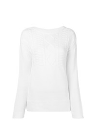 Женский белый свитер с круглым вырезом от Barbour