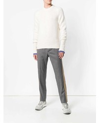 Мужской белый свитер с круглым вырезом от Maison Margiela