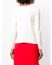 Женский белый свитер с круглым вырезом от Blanca