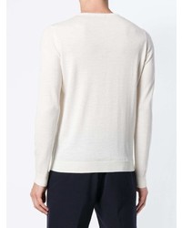 Мужской белый свитер с круглым вырезом от Roberto Collina