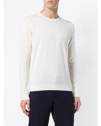 Мужской белый свитер с круглым вырезом от Roberto Collina