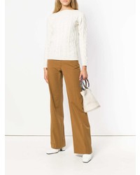 Женский белый свитер с круглым вырезом от Max Mara