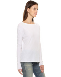 Женский белый свитер с круглым вырезом от Enza Costa