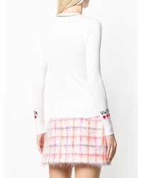 Женский белый свитер с круглым вырезом от Vivetta