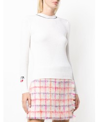 Женский белый свитер с круглым вырезом от Vivetta