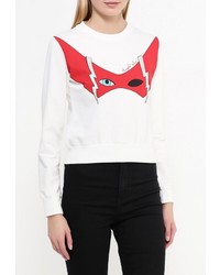 Женский белый свитер с круглым вырезом от Bright Girl