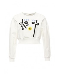 Женский белый свитер с круглым вырезом от Bright Girl