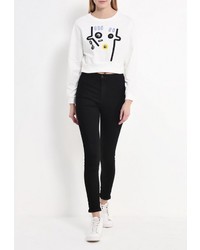 Женский белый свитер с круглым вырезом от Bright Girl