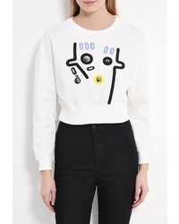 Женский белый свитер с круглым вырезом от Bright Girl