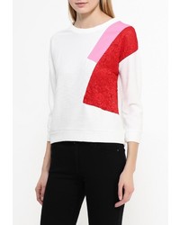 Женский белый свитер с круглым вырезом от Bright Girl