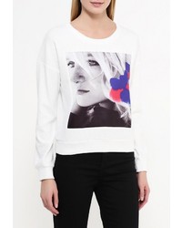 Женский белый свитер с круглым вырезом от Bright Girl