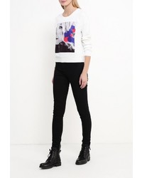 Женский белый свитер с круглым вырезом от Bright Girl