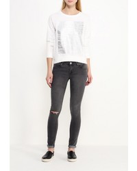 Женский белый свитер с круглым вырезом от Broadway