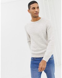 Мужской белый свитер с круглым вырезом от Burton Menswear