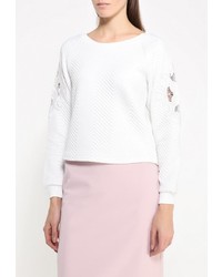 Женский белый свитер с круглым вырезом от By Swan