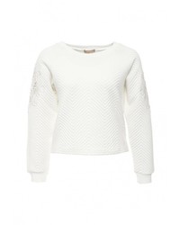 Женский белый свитер с круглым вырезом от By Swan