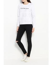 Женский белый свитер с круглым вырезом от Calvin Klein Jeans