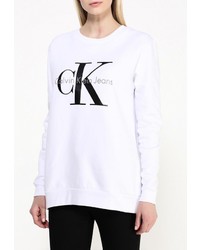 Женский белый свитер с круглым вырезом от Calvin Klein Jeans