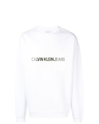 Мужской белый свитер с круглым вырезом от Calvin Klein Jeans Est. 1978