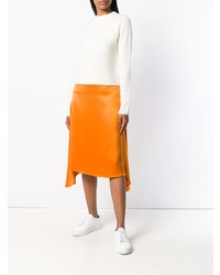 Женский белый свитер с круглым вырезом от Vince