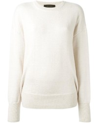 Женский белый свитер с круглым вырезом от Cédric Charlier