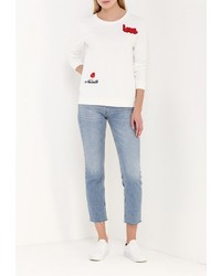 Женский белый свитер с круглым вырезом от Chic Chic