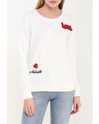 Женский белый свитер с круглым вырезом от Chic Chic