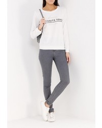 Женский белый свитер с круглым вырезом от Chic Chic