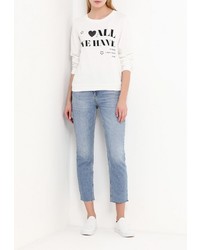 Женский белый свитер с круглым вырезом от Chic Chic