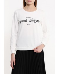 Женский белый свитер с круглым вырезом от Chic Chic