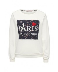 Женский белый свитер с круглым вырезом от Chic Chic