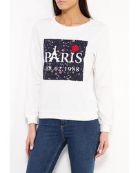 Женский белый свитер с круглым вырезом от Chic Chic