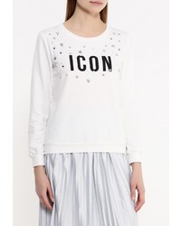 Женский белый свитер с круглым вырезом от Chic Chic