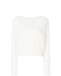 Женский белый свитер с круглым вырезом от Chloé