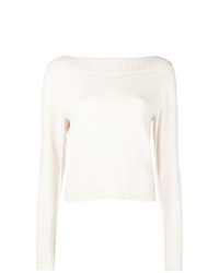 Женский белый свитер с круглым вырезом от Chloé