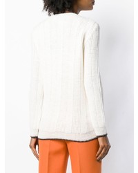 Женский белый свитер с круглым вырезом от Gucci