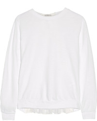 Женский белый свитер с круглым вырезом от Clu