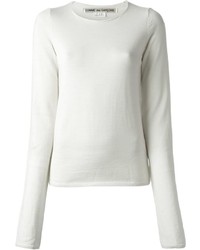 Женский белый свитер с круглым вырезом от Comme des Garcons
