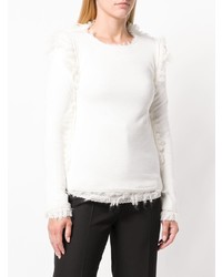 Женский белый свитер с круглым вырезом от Comme des Garcons