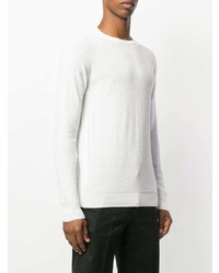 Мужской белый свитер с круглым вырезом от Roberto Collina