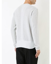 Мужской белый свитер с круглым вырезом от Rick Owens