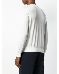 Мужской белый свитер с круглым вырезом от Prada