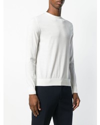 Мужской белый свитер с круглым вырезом от Prada