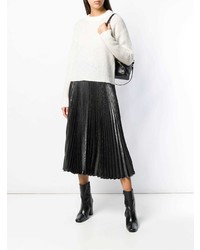 Женский белый свитер с круглым вырезом от Laneus