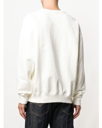 Мужской белый свитер с круглым вырезом от Nanamica