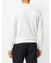 Мужской белый свитер с круглым вырезом от John Smedley