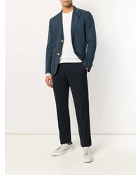 Мужской белый свитер с круглым вырезом от John Smedley