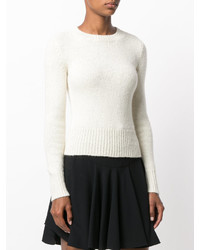 Женский белый свитер с круглым вырезом от Isabel Marant