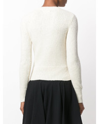 Женский белый свитер с круглым вырезом от Isabel Marant